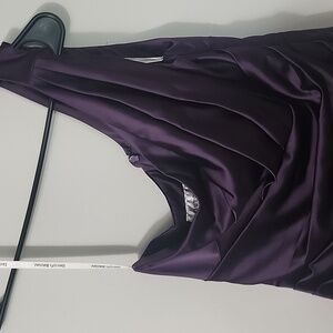 David's Bridal One-Shoulder Dress in Rich Purple